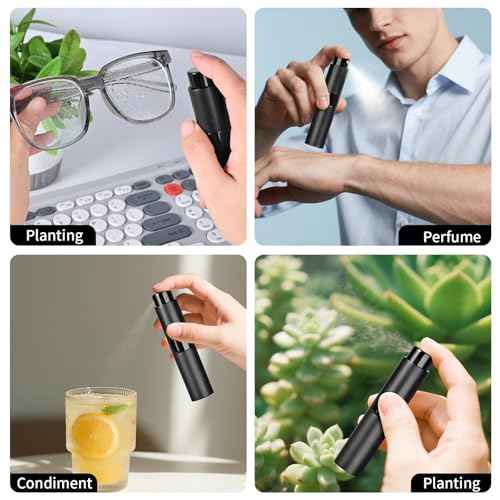 ??Perfume Travel Refillable Atomizer 8ML (3PCS) - Empty Cologne Spray Bottle, Portable & Leakproof Sprayer for Travel?? (Black)