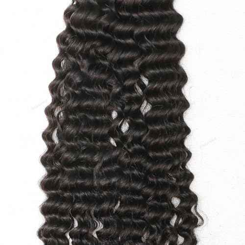 Feather Crochet Human Hair With Tight Curly Ends Invisible Knots Deep Curly Crochet Human Hair Extensions Knotless Pre-Separated 16inch 120g