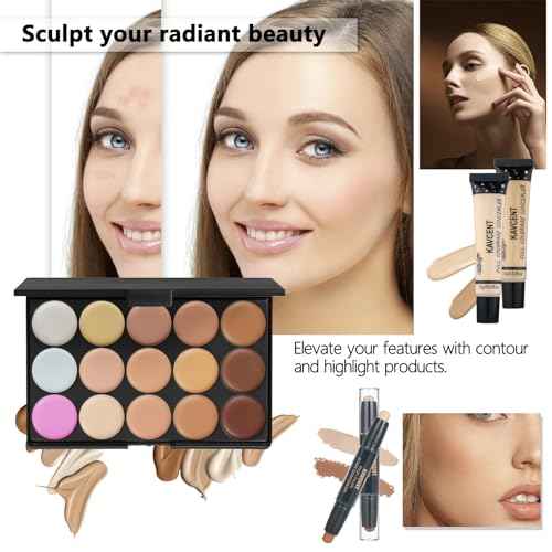 Full Makeup Kit for Girls - Eyeshadow Palette, Lip Gloss & Lipstick, Makeup Brushes, Foundation, Concealer, Mascara, Powder, Makeup Bag