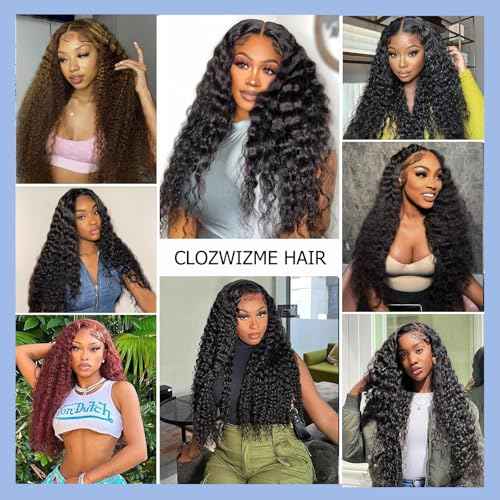 Deep Wave Bundles Human Hair 16 18 20 22 Inch Human Hair Bundles For Women 100% Unprocessed Deep Culy 12A Quick Weave 4 Bundles Deals Natural Color 400G (Deep Wave Bundles, 16182022 Inch)