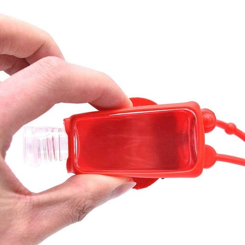 Strawberry Empty Travel Hand Sanitizer Bottle, Silicone Sleeve Refillable Empty Squeeze Leakproof Flip Cap Keychain, Hand Soap Holder Cosmetic Containers, Refillable Portable Travel Containers