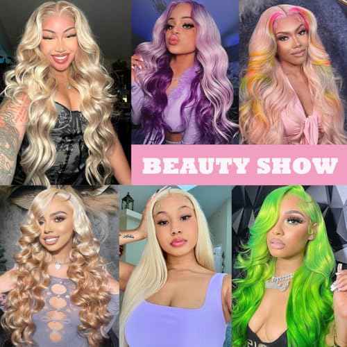 613 Bundles Blonde Human Hair Body Wave Bundles 16 18 20 Inch 100% Unprocessed 12A Grade Brazilian Virgin Hair Extensions for Women Double Weft Quick Weave Full and Thick No Tangle