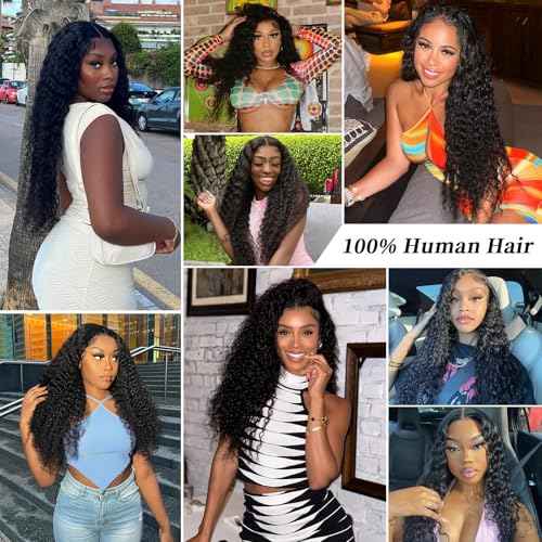 13x6 Deep Wave Lace Front Wig - Human Hair, Deep Curly, HD Lace Frontal, Pre Plucked with Baby Hair (28 Inch)