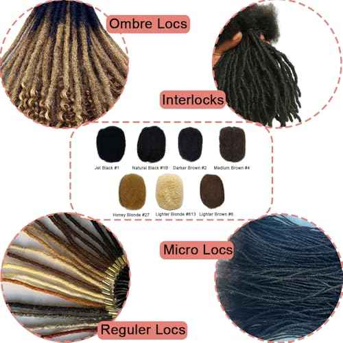Tight Afro Kinky Human Hair for Dreadlocks,Ideal for Making Locs,Repair Extensions,Twist or Braids 2 Bundles/Package Natural Black #1B 20inch