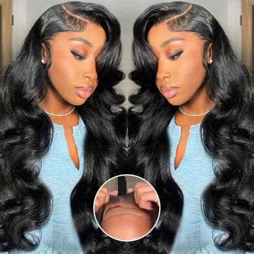 Glueless Wigs Human Hair Pre Plucked Pre Cut 5x5 HD Lace Closure Wigs Human Hair 180% Density Wear and Go Body Wave Lace Front Wigs Human Hair for Women 22 Inch