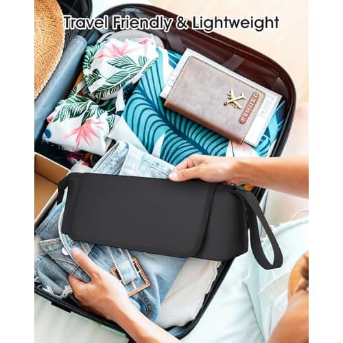 Hair Tools Travel Bag with Heat-Resistant Mat, Large Capacity Organizer for Curling Iron, Flat Iron, Blow Dryer & Hair Accessories, Portable Travel Case for Styling Tools (Midnight)