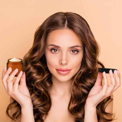 2 oz Small Glass Jars with Lids, Bumobum 12 Pack Amber Glass Cosmetic Jars with Inner Liners, 60ml Round Empty Sample Containers with Blank Labels for Cream, Salve, Lotion