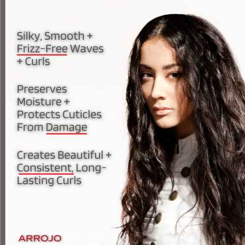 Arrojo Triple-Barrel Mermaid Waving Wand ? Infrared Technology Beach Waver ? Temperature Control Curling Iron ? Positive Ionic Curling Wand ? 3 Barrel Curling Iron for All Types of Hair