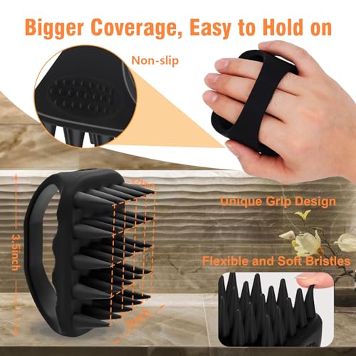 Scalp Massager Shampoo Brush, Scalp Scrubber for Dandruff & Build Up, Scalp Massager Hair Growth - 100% Silicone, Plastic Free