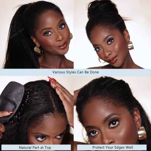 Kinky Straight Knotless Pre Separated Crochet Human Hair Extensions Pre Looped Braids Bundles With Threading Burmese Virgin Human Hair for Braiding Micro Link Meadow Hair 18inch 60g