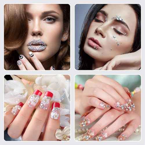 3000PCS Rhinestones with Rhinestone Picker Tool and Tweezer, Wax Pencil for Rhinestones, Gem Picker Pen Diamond Jewel Applicator, Rhinestone Tools for Bedazzling DIY Nail Art