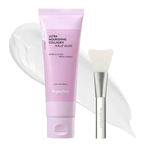 VEGANIFECT Pore Firming Care Duo, Collagen Overnight Wrapping Mask & Pore-Tightening Toner Pads, Improve Skin Elasticity and Tighten Pores for a Youthful Look