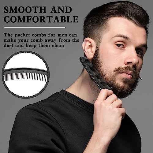 Yaomiao 500 Pieces Pocket Comb Bulk 5 Inch Plastic Hair and Travel Fine Tooth Combs for Women Men Beard Styling Dressing(Black)
