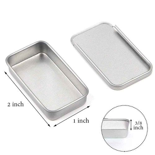 Empty Slide Top Tin Containers for Lip Balm, Crafts, Storage Kit - .25oz, 6 Pack