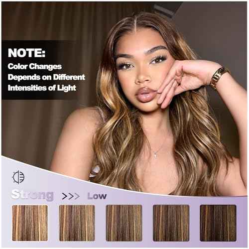 12A Highlight Honey Blonde 3 Bundles with 5x5 Closure Human Hair Body Wave, #P4/27 Ombre Brown Piano Colored Weaves Brazilian Virgin Bundles With 5x5 HD Lace Closure Pre Plucked Remy 10 12 14+10