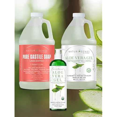 NaturSense Organic Aloe Vera Gel from 100% Pure Aloe. Great for Hair, Scalp, Face, Dry Skin, Acne, Sunburn, Sensitive Skin. Unscented, Same Formula, Organic Ingredients, 64.2 oz. (64.2 Fl. Oz.)