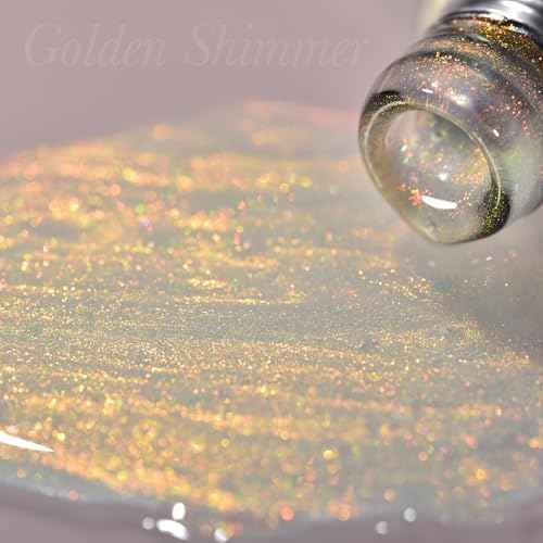 GAOY Shimmer Gel Nail Polish, 16ml Clear Glitter Gel Polish, UV Light Cure for Nail Art DIY at Home, 3023 Aqua Glimmer