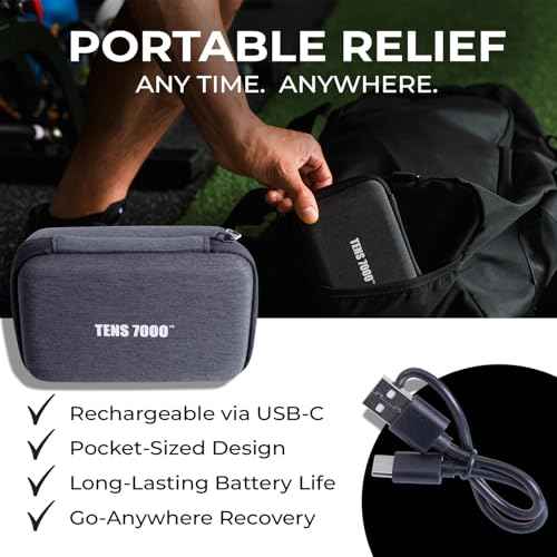 TENS 7000 Sport Recovery Muscle Stimulator - Dual-Channel TENS + EMS + Massage Machine with 42 Built-in Programs, 20 Intensity Levels & USB-C Rechargeable, for Muscle Pain Relief & Athletic Recovery
