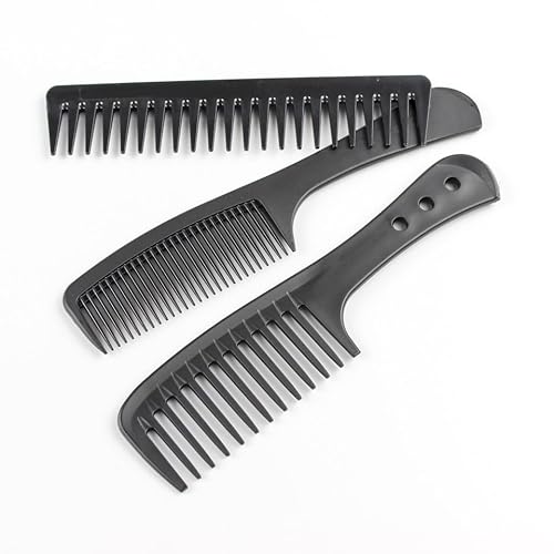 3 PCS Carbon Fiber Anti Static Comb, Heat Resistant Comb-Fine and Wide Tooth Hair Comb for Men and Women, Professional for Hair Stylist