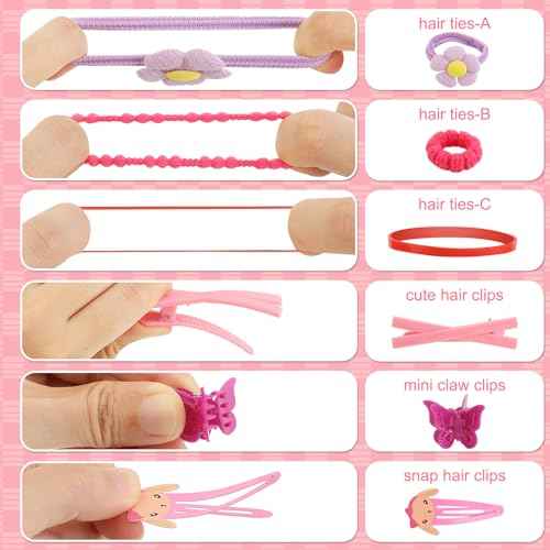 Toddler Girls Hair Accessories Kit, Little Girl Hair Clips Set Hair Stuff Kids Hair Ties Accessory Kits Variety Pack Cute Barrettes Hair Clip Sets Toddlers accesorios cabello ni?as 4-6 3 4 5 Year Old