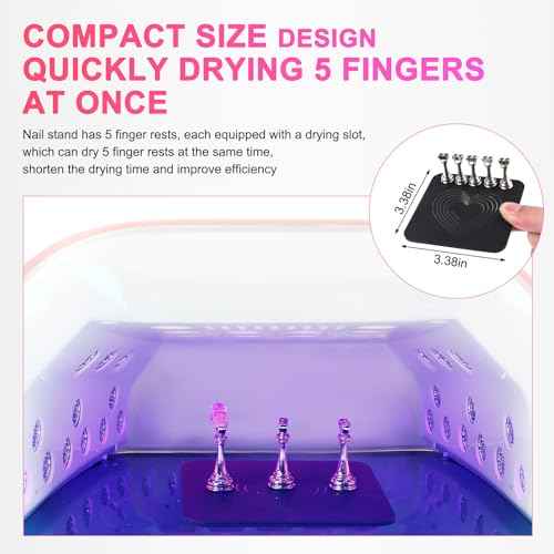 ANGNYA Nail Stand for Press Ons, Fake Nail Holder for Painting Nails, Super Magnetic Base for Painting Display Holder with Reusable Adhesive Putty for Home DIY Salon Supplies