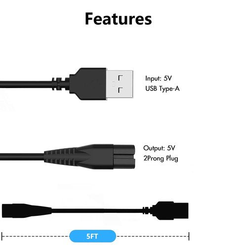Gaolaoz for Freedom Grooming Head Shaver Charger Charging Cord Compatible with Freedom Grooming The Flexseries Electric Head Hair Shaver Charger Cord