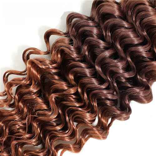Bundles Human Hair 18 20 22 Inch Omber Deep Wave Human Hair Bundles Natural Chocolate Brown T1B/4/30 Unprocessed Raw Brazilian Virgin Remy Quick Weave for Black Women