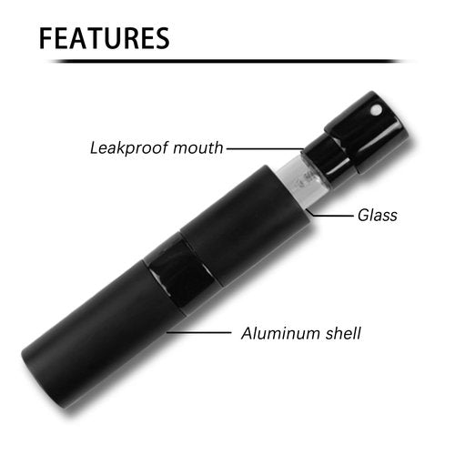 Xohairp 8ML Perfume Atomizer Travel Spray Bottles Refillable Portable Sprayer Mini Spray Empty for Refill Dispenser (3PCS, Black)