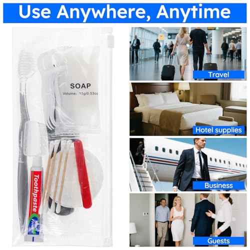 Travel Toothbrush Kit, Hygiene Kit Comes in A Double Sealed Individual Package, Personal Hygiene Kit for Hotel, Camping, Home and Travel (50 Set)