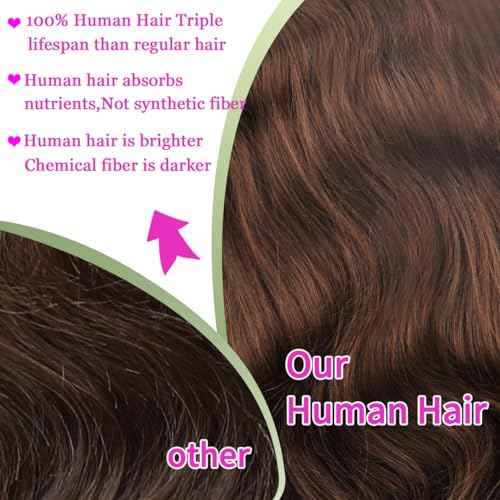 Chocolate Brown Body Wave Wig 26 Inch Brazilian Hair 13x6 Body Wave Lace Front Wig Pre Plucked Glueless Brown Human Hair Wigs for Women with Baby Hair
