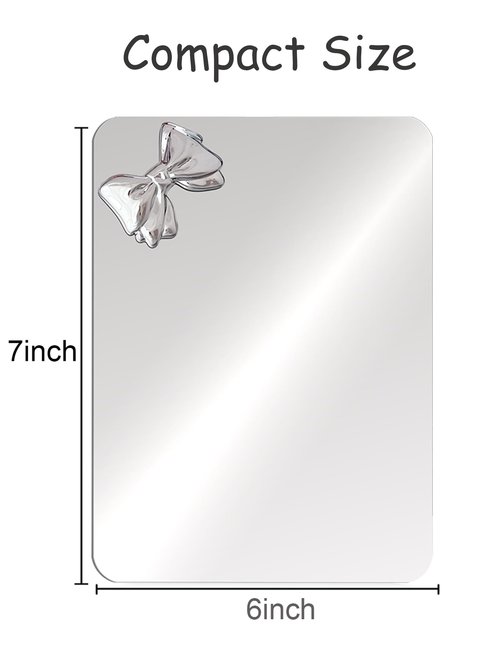 dbfdpsey Magnetic Locker Mirror 6"x7" Real Glass Frameless Mirror with Magnetic Backing for School Locker, Bow School Makeup Mirrors for Girls Bathroom Refrigerator Dorm Gym Office Cabinet Home