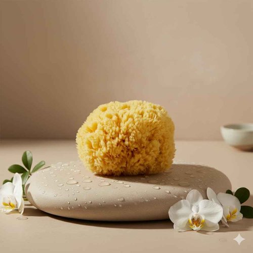 Natural Yellow Sea Wool Sponge 6 Inches. Perfect for Bath, Shower & Body Care. Super Soft & Not Skin Irritating. Baby Approved. Luxury Sponge in a Bag & Craft Box