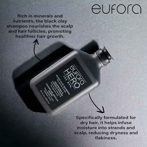 Eufora Hero For Men Black Clay Shampoo 10.1 oz