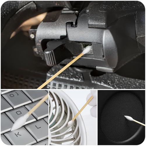 Gun Cleaning Swabs, Double-Ended 6'' Pointed Tip, Biodegradable Bamboo Cotton Buds 500 Count