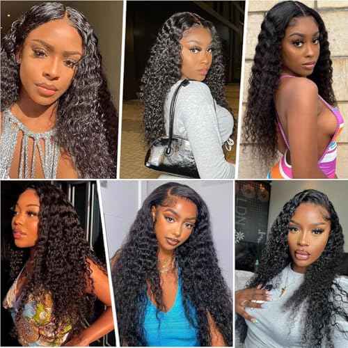 Water Wave Human Hair Bundles 12 14 16 Inch, Curly Bundles Human Hair Wet and Wavy, Short Soft Brazilian Weave Extensions for Black Women, 285g-300g