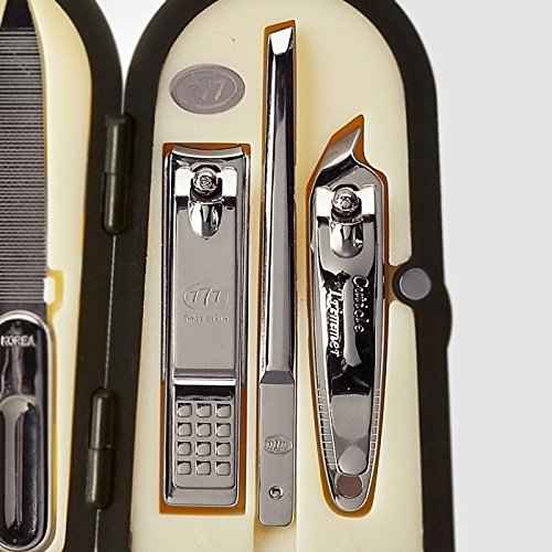 Korean Nail Clipper! World No. 1 Three Seven (777) Travel Manicure Grooming Kit Nail Clipper Set (6 PCs, 4000XG), MADE IN KOREA, SINCE 1975