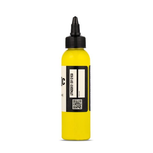 Dynamic Color Co Lemon Yellow Tattoo Ink (4oz Bottle): Vibrant, Sterilized, Vegan & USA-Made Since 1990 – Trusted by Artists Worldwide