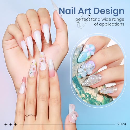 Solid Builder Gel for Nails, White 60g/2.1oz, 3D Sculpting Gel for Nail Art, No Stick Hand Hard Gel for Nail Extension, Nail Carving, 5D Patterns, Embossing Nail Decoration Soak Off UV LED