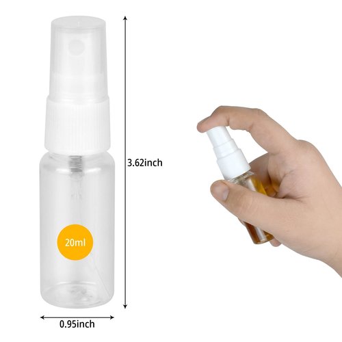 FOHOLA 2 Pcs Spray Bottles, 20ML Clear Empty Refillable Atomiser, Mist Sprayer Bottles, Small Travel Spray Bottle Set (2)