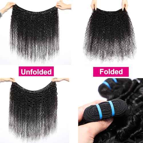 Lemoda Burmese Curly Bundles Human Hair 16 16 16 Inch 100% Unprocessed Virgin Weave 3 Bundles Real Human Hair Extensions 14A Raw Burmese Curly Human Hair Bundles for Black Women Natural Black