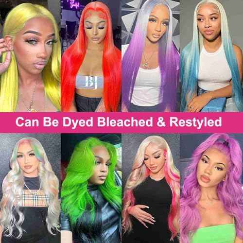 Sebast 26 Inch 613 Lace Front Wig Human Hair 13x6 Blonde Straight Transparent Lace Front Wigs Human Hair Pre Plucked 613 HD Lace Frontal Wig 13x6 200 Density Blonde Wigs Human Hair for Women