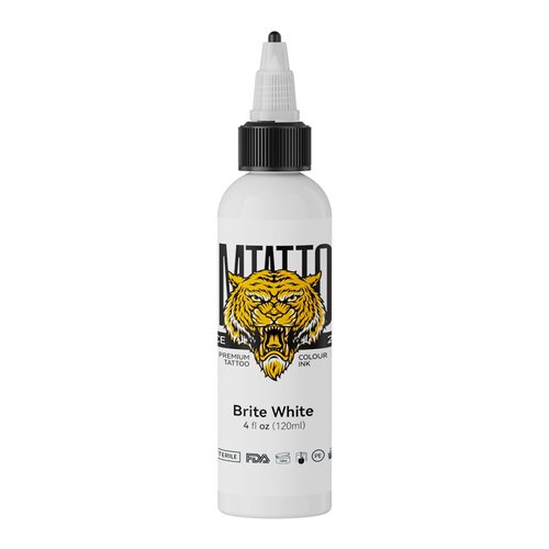 Tattoo Ink Brite White 4 OZ 120ml Lining, Tattoo Pigment Concentrated Color Evenly Vibrant and Bright
