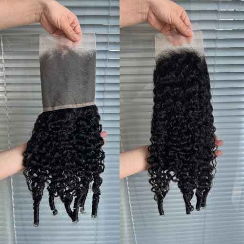 13x6 Burmese Curly Frontal 100% Real Human Hair 13x6 Frontal Burmese Curly Hair Transparent HD Lace Closure Natural Black 1B Color 16 Inch