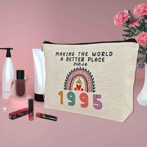 ancpeany 30th Birthday Gifts for Her Makeup Bags, 30th Birthday Decorations for Women, 1995 Anniversary 30 Year Old Gift Ideas for Wife, Sister, Best Friend Female, Mothers Day Cosmetic Travel Bag
