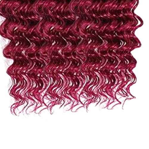 Burgundy Bundles Human Hair 99J Burgundy Deep Wave Bundle 32 inch Unprocessed Virgin Hair Extensions Wine Red Bundles