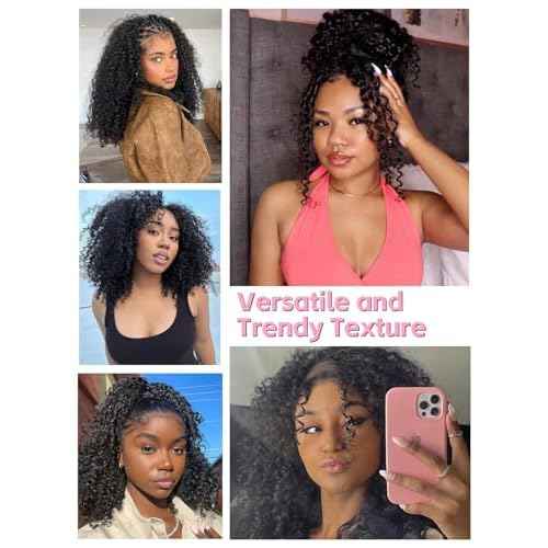 Glueless Wigs Human Hair Pre Plucked Pre Cut 18 Inch 7x5 Kinky Curly Lace Front 180% Density Glueless Wigs Human Hair for Women Wear and Go Closure Wig with Breathable Cap Natural Hairline