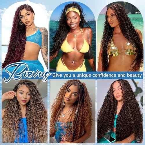Human Braiding Hair for Boho Braids 110g Curly Boho Hair for Braiding Knotless 12A Wet and Wavy Bulk Bohemian 3 Bundles/Pack Deep Wave 100% Human Hair Extensions Natural Color 20inch