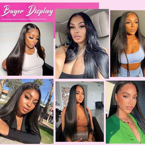 13x6 Lace Front Wigs Human Hair Pre Plucked 200% Density Straight Lace Front Wigs Human Hair For Women HD Transparent Lace Wigs Human Hair With Baby Around Natural Hairline 22 Inch