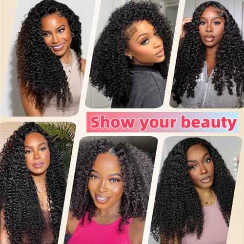 100% Human Hair Knotless Pre-Separated Crochet Hair Extensions with Spiral End Feather Hair Water Curly Feather Line Hair Extensions Natural Color 16Inch 120g