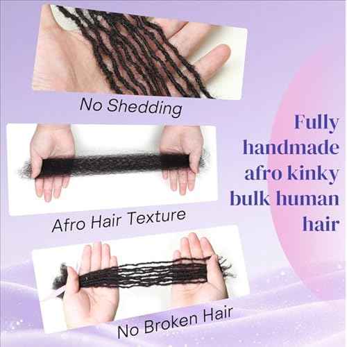 Sisterlocks Locs Extesnions Human Hair 0.2cm Thickness Micro Locs Curly Tips, Full Handmade Interlocking Permanent Soft Dreadlock Extensions (Black 1b# 0.2cm, 12 Inch 30 Strands)